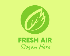 Green Leaf Feather logo design