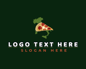 Map - Italian Pizza Cuisine logo design