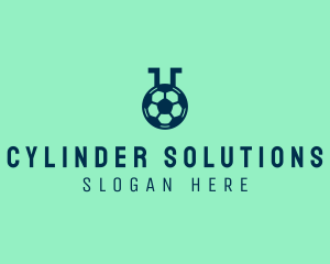 Cylinder - Soccer Sports Flask logo design