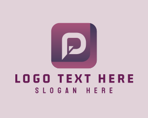Chat - Innovative Technology Letter P logo design