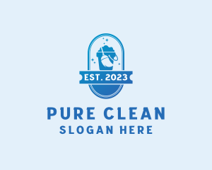 Bucket Mop Cleaning logo design