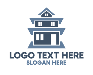 Pagoda - Blue Tall House logo design