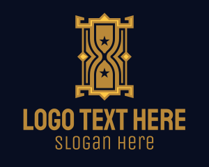 Museum - Gold Royal Hourglass logo design