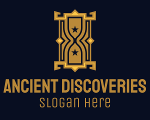 Archaeology - Gold Royal Hourglass logo design