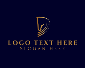 Horse Equestrian Luxury Letter D Logo