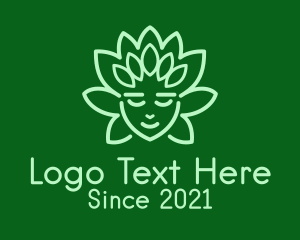 Leaf - Green Symmetrical Face logo design