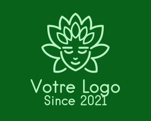 Environment Friendly - Green Symmetrical Face logo design