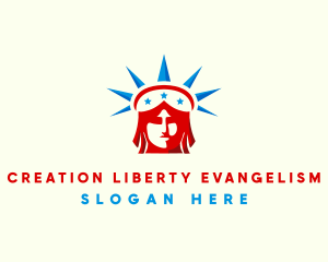 Patriotic Statue Of Liberty USA logo design