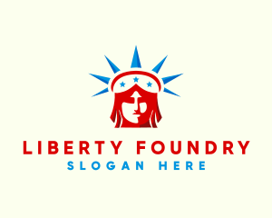 Patriotic Statue Of Liberty USA logo design