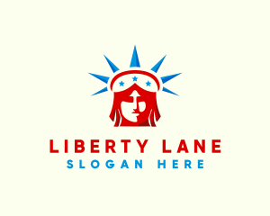 Patriotic Statue Of Liberty USA logo design