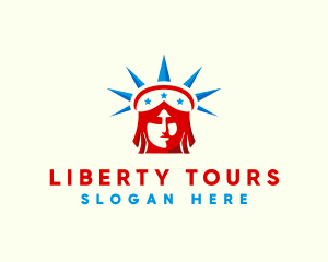 Patriotic Statue Of Liberty USA logo design