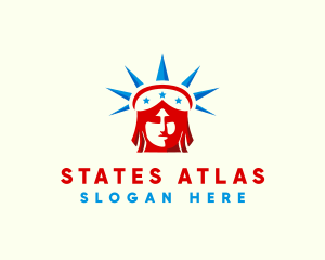 Patriotic Statue Of Liberty USA logo design