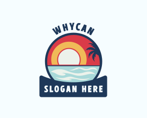 Tropical Beach Surfing Logo