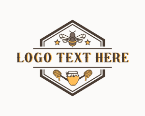 Bee - Organic Honey Bee logo design