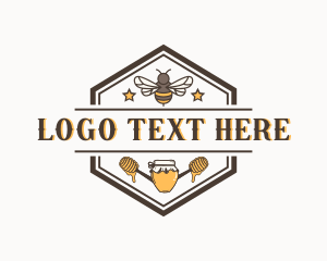 Wasp - Organic Honey Bee logo design