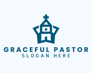Pastor - Star Church Crucifix logo design