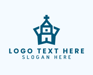 Pastor - Star Church Crucifix logo design