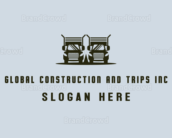 Trailer Truck Delivery Logo