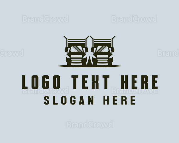 Trailer Truck Delivery Logo