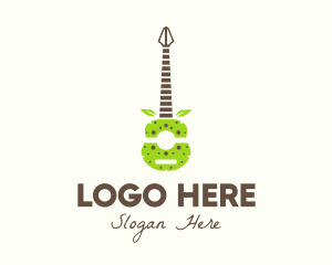 Musical Instrument - Natural Organic Guitar logo design