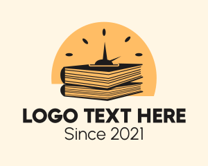 Review Center - Clock Learning Book logo design