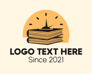 Learning - Clock Learning Book logo design