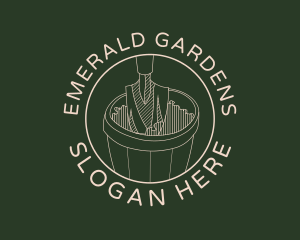 Shovel Gardening Pot logo design