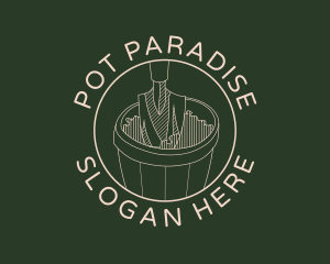 Pot - Shovel Gardening Pot logo design