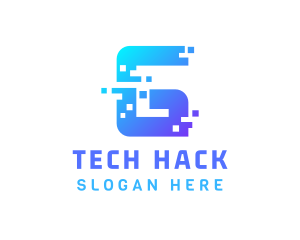 Hack - Pixelated Letter G logo design