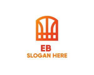 Ball - Basketball Window Pattern logo design