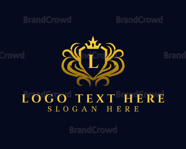 Sophisticated Crown Shield Royalty Logo