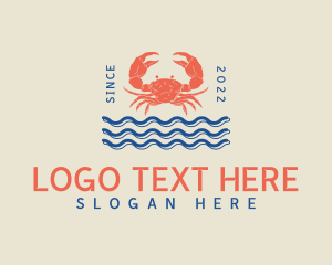 Ocean - Sea Waves Crab Buffet logo design
