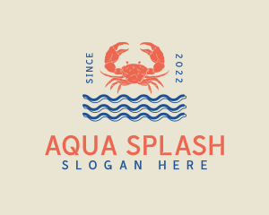 Sea Waves Crab Buffet logo design