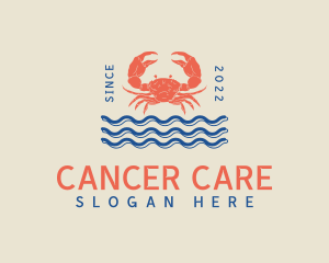 Cancer - Sea Waves Crab Buffet logo design