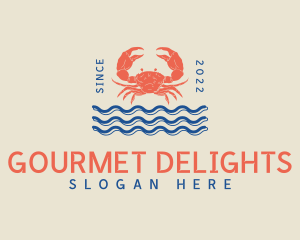 Sea Waves Crab Buffet logo design