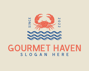 Sea Waves Crab Buffet logo design