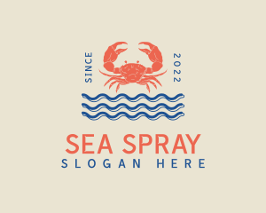 Sea Waves Crab Buffet logo design