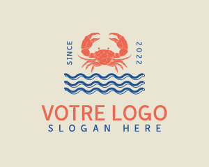 Cancer - Sea Waves Crab Buffet logo design