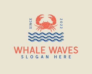 Sea Waves Crab Buffet logo design