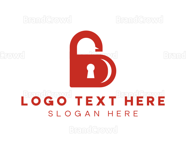 Heart Lock Letter B Logo