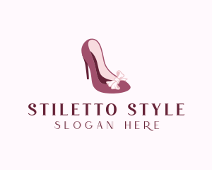 Stiletto - Fashion Ribbon Shoes logo design