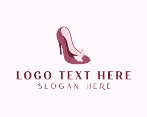 High Heel - Fashion Ribbon Shoes logo design