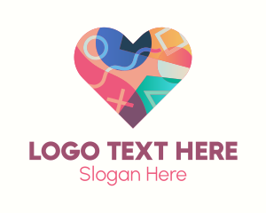Art School - Colorful Pop Heart logo design