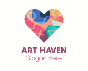 Colorful Pop Heart logo design