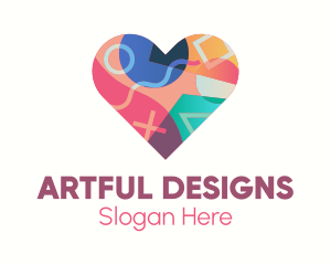 Colorful Pop Heart logo design