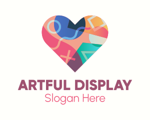 Colorful Pop Heart logo design