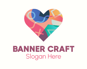 Colorful Pop Heart logo design