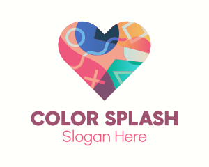 Colorful Pop Heart logo design