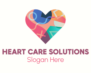 Colorful Pop Heart logo design