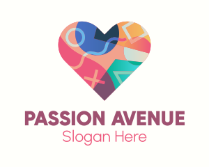 Passion - Colorful Pop Heart logo design